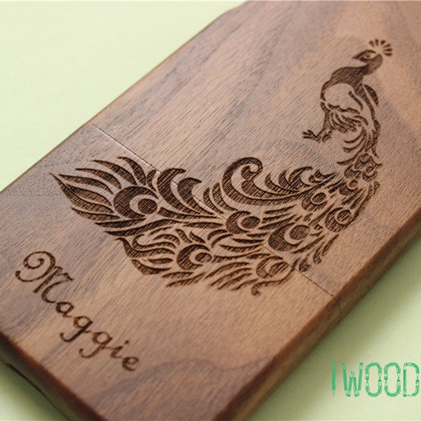 Peacock custom iphone 6 case, iphone 6 case wood ,wood iphone 6 case ,iphone 6 cover,iphone 6 plus case wood, Peacock iphone case wood,