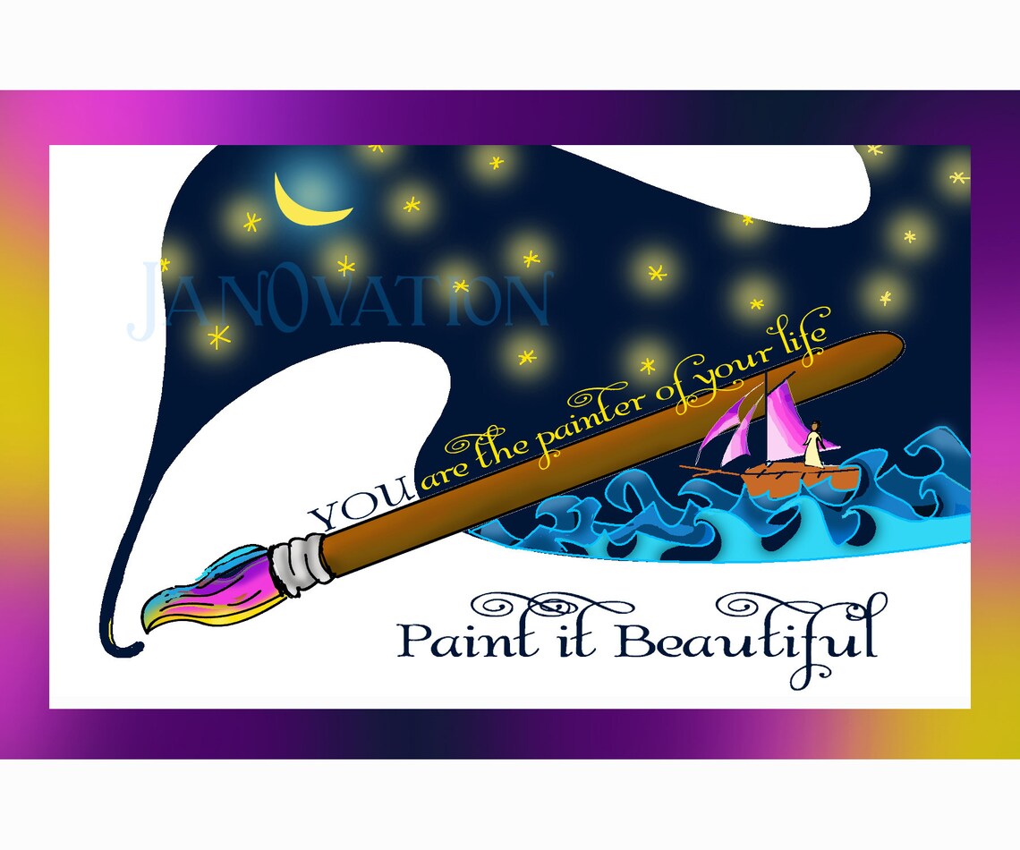 Art Quote Card You are the painter of your life. Paint Etsy