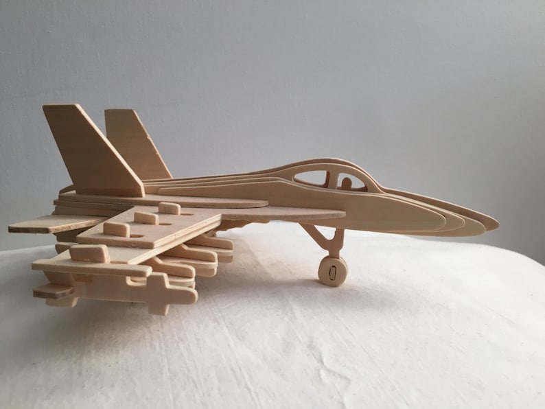 Jet avión de combate... Modelo de madera totalmente construido | Etsy