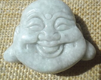 Natural green jade Buddha pendant Lucky Charm Laughing Buddha Maitreya Buddha pendant DSC05512