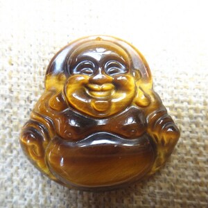 Natural tiger eye stone  Maitreya Buddha pendant amulet