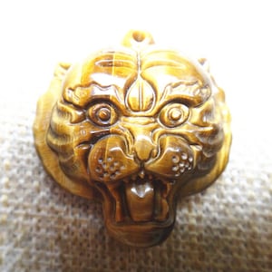 Natural Tiger Eye Pendant tiger head mascot