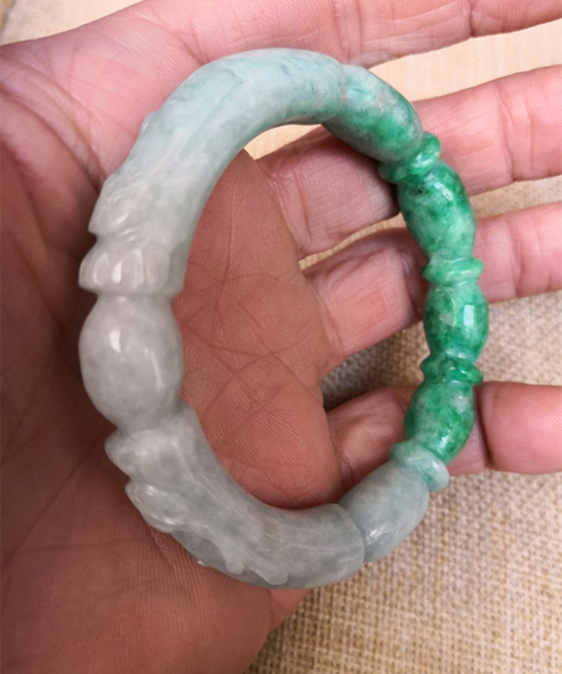 Natural Jade Carving Dragon Bracelet the Inside Diameter 2.24 Etsy