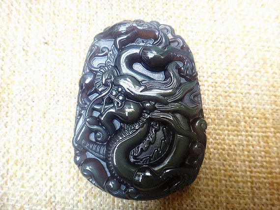 Natural Ice Kinds rainbow eye Obsidian Dragon Horse Mascot