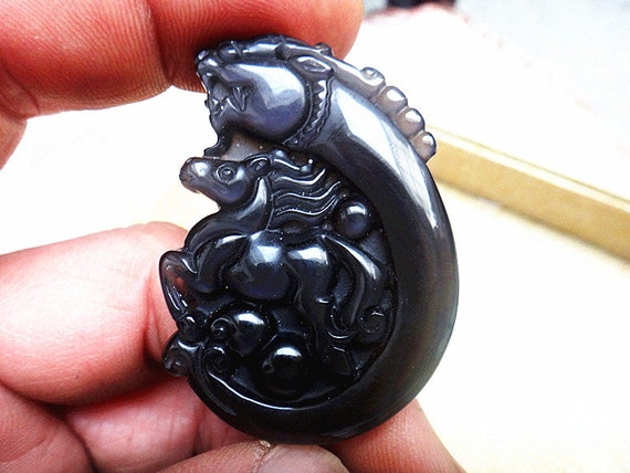 Natural Ice Kinds rainbow eye Obsidian Dragon Horse Mascot