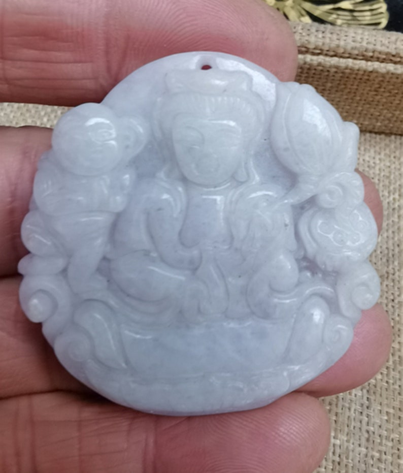 Natural Jade Kwan Yin Guanyin Statue Carving Sculpture Songzi Guanyin sv123