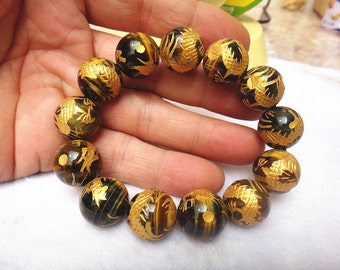 10mm Natural yellow Tiger Eye Bracelets beaded bracelet