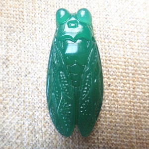 Mascotte di cicale pendenti agata verde naturale
