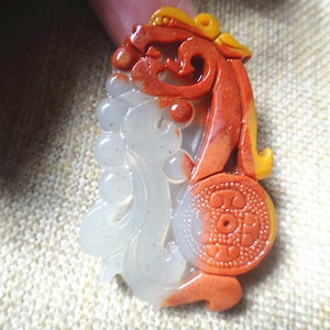 Natural jade Dragon jade pendant carved dragon pendant amulet