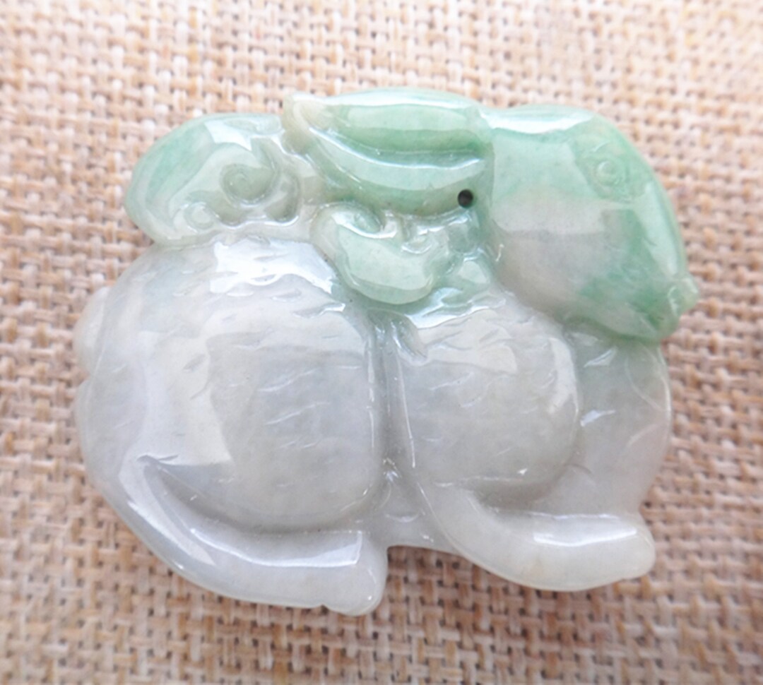Yellow Jade Rabbit Natural Green Jade Carving Rabbit Pendant Mascot - Etsy