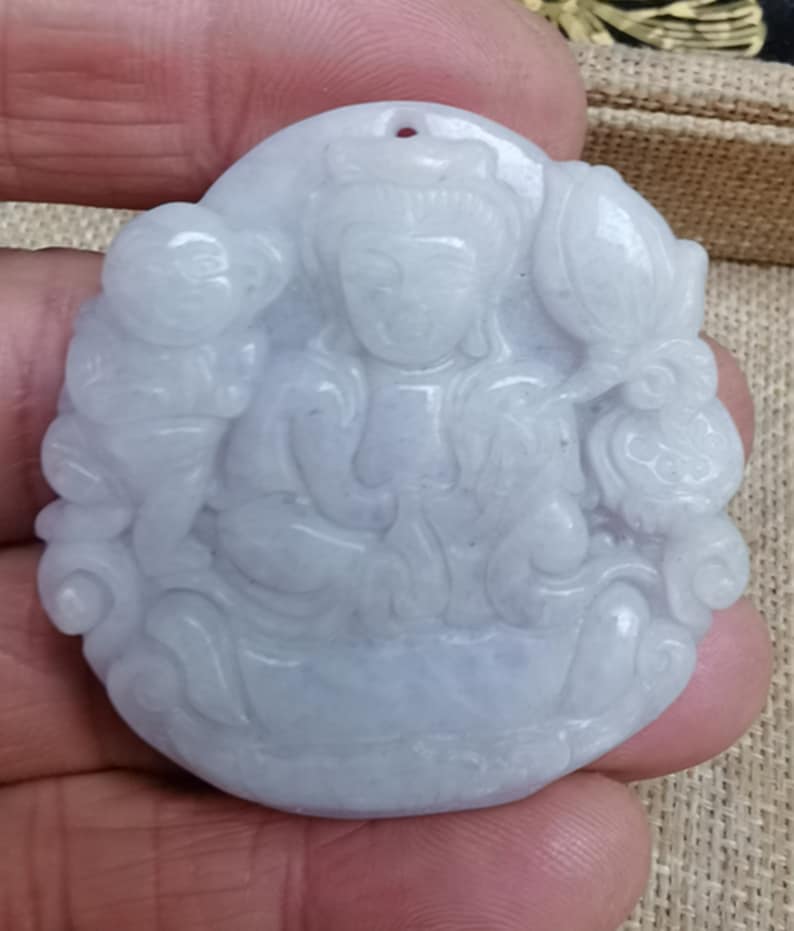 Natural Jade Kwan Yin Guanyin Statue Carving Sculpture Songzi Guanyin sv123