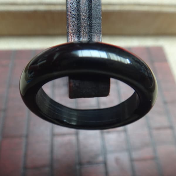 Bague de couple en obsidienne naturelle