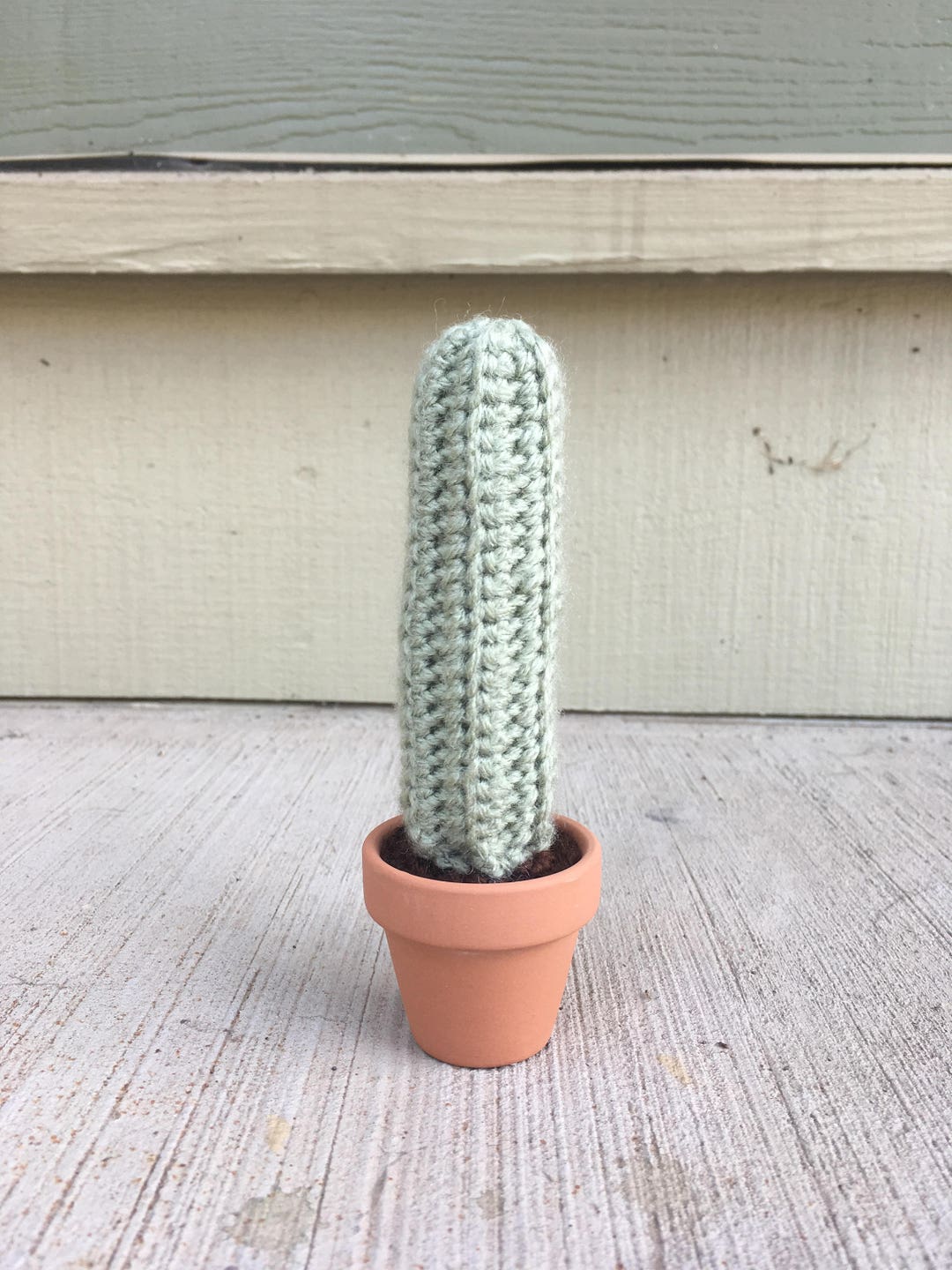 Mini Crochet Cactus With Terra Cotta Pot - Micranthocereus (columnar ...