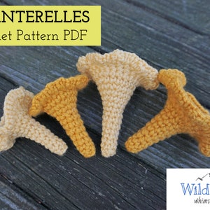 Chanterelle Mushrooms Crochet Pattern - PDF