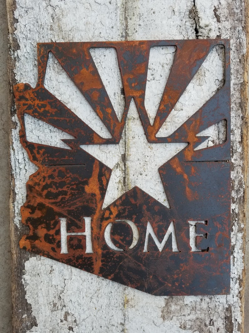 AZ Home Sign AZ Flag Metal AZ Sign State 48 Flag Sign Etsy