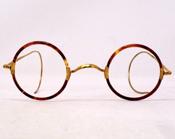 fabulous vintage lunettes eyeglasses 1930 round carved frame france rare