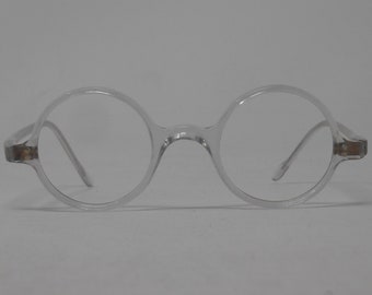 fabulous vintage lunettes eyeglasses 1950 round carved frame france rare