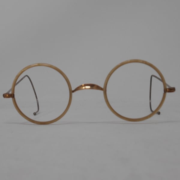 fabulous vintage lunettes eyeglasses 1930 round carved frame france rare