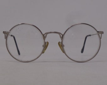 fabulous vintage lunettes eyeglasses 1980 round carved frame france rare