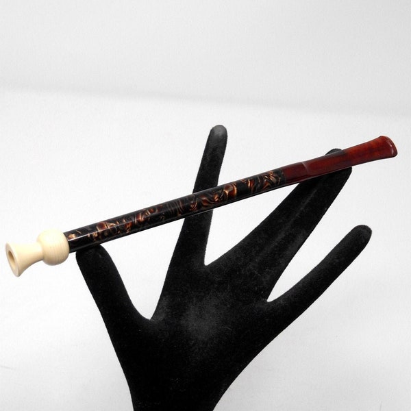 fabulous vintage cigarette smoker, cigarette holder 1960 galalith carved made in France rare