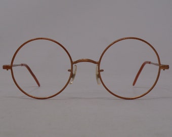 fabulous vintage lunettes eyeglasses 1970 round carved frame france rare