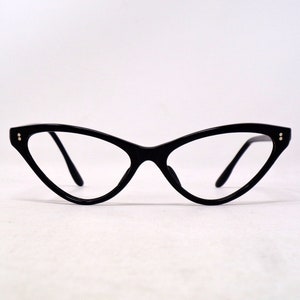 VTG Safilo Fedra 5 ¼” cat eye black w rhinestones eyeglasses