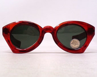 fabulous vintage sunglasses lunettes eyeglasses 1950 carved frame france rare