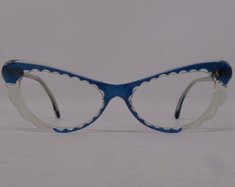 fabulous vintage glasses lunettes eyeglasses 1960 cat eye carved frame france rare