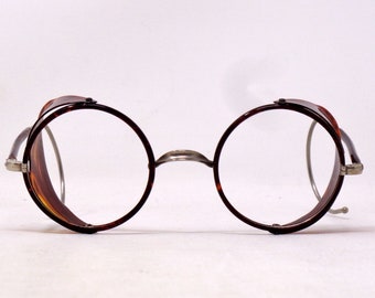 fabulous vintage lunettes eyeglasses 1930 round carved frame france rare