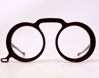 fabulous vintage lunettes eyeglasses 1960 round carved frame france rare