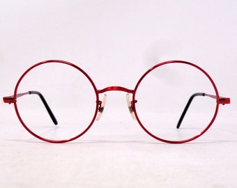 fabulous vintage glasses eyeglasses 1970 round carved frame France rare