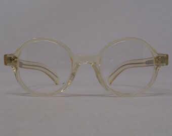 fabulous vintage glasses eyeglasses 1990 round carved hand made in france rare