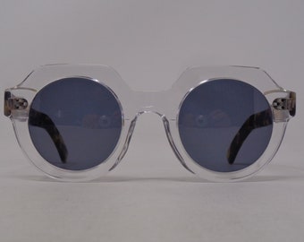 favolosi occhiali da sole vintage del 1990 intagliati a mano realizzati in Francia rari