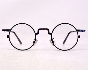 fabulous vintage glasses eyeglasses 1980 round carved frame France rare
