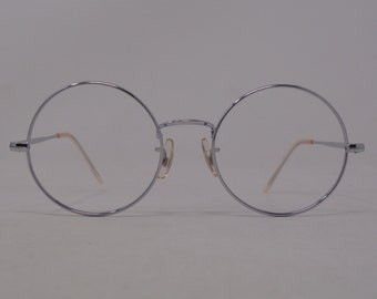 fabulous vintage lunettes eyeglasses 1970 round carved frame france rare