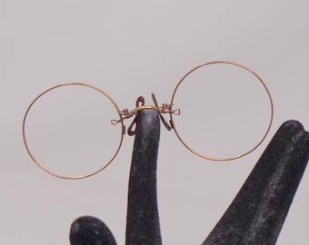 1800年代のアンティーク眼鏡、真鍮製オーバル型眼鏡フレーム、再現
