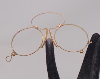 Fabulosas pinzas para la nariz de gafas vintage, gafas de pinza para la nariz 1920, montura redonda tallada antigua, Francia, raras