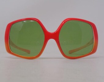 favolosi occhiali da sole vintage con montatura intagliata del 1970, Francia, rari