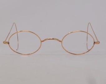 Magníficas gafas vintage, de los años 20, con detalles dorados, montura tallada, Francia, pieza rara.