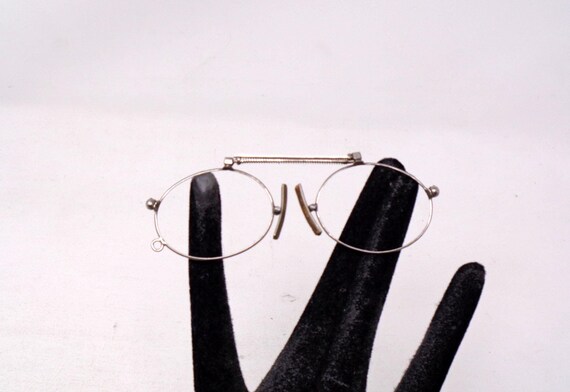 fabulous vintage lunettes nose pliers , pince nez  eyeglasses 1920 antique round carved frame france rare