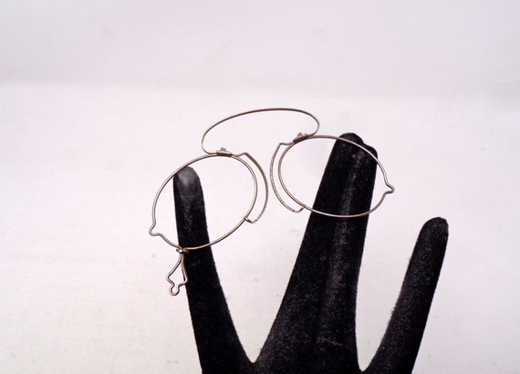 fabulous vintage lunettes nose pliers , pince nez  eyeglasses 1920 antique round carved frame france rare