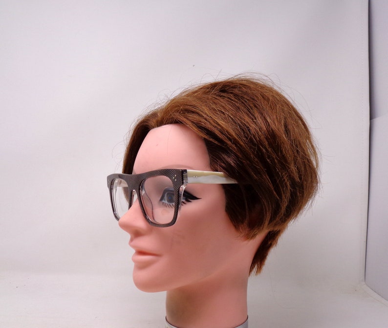 favolosi occhiali da vista vintage 1990 intagliati a mano realizzati in Francia rari immagine 5