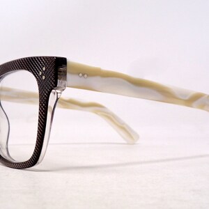 favolosi occhiali da vista vintage 1990 intagliati a mano realizzati in Francia rari immagine 3