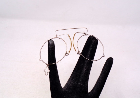 fabulous vintage lunettes nose pliers , pince nez  eyeglasses 1920 antique round carved frame france rare