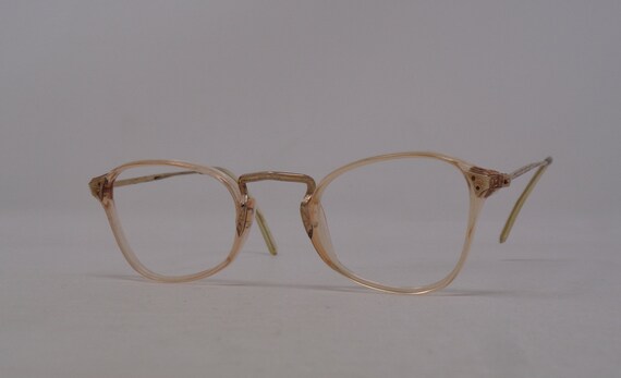 Fabulous Vintage Glasses Eyeglasses 1950 Lined Gold Carved Frame 