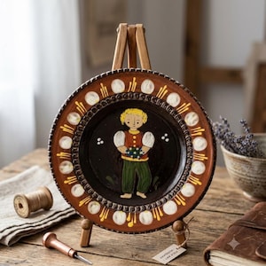 Vintage Hugo Kohler Biel Handarbeit Swiss Folk Art Pottery Hanging Plate Farmboy