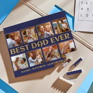 Personalized Photo Puzzle Rectangle Bricks, Custom 4 Pictures