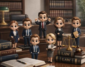 Custom 3D Law Firm Team Figurine, Personalized Attorney Group Statue, Legal Office Decor, Lawyer Graduation Gift Set, Passing Bar Exam Gift