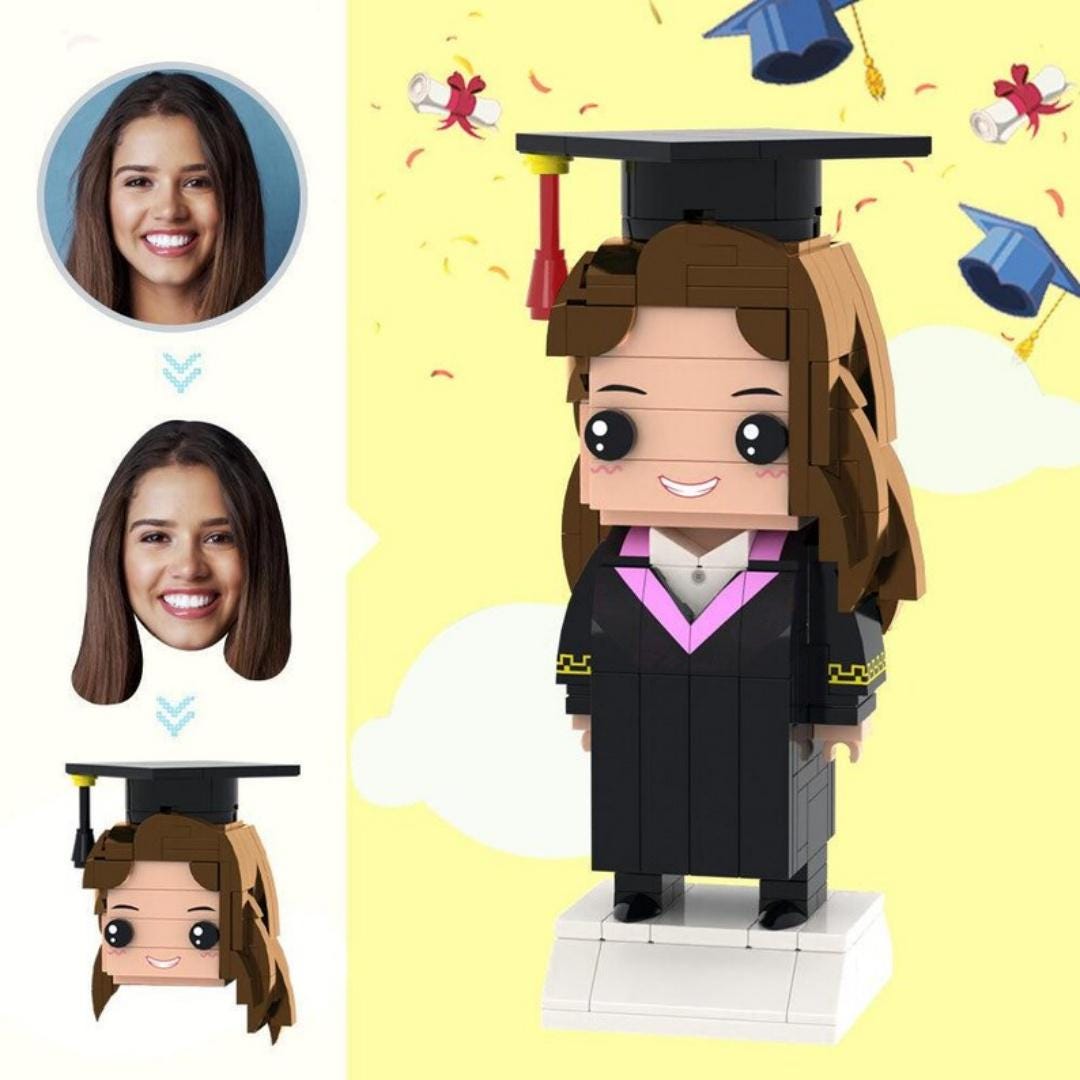 Graduation Gifts Custom Head Brick Figures Personalized Bachelor of ...