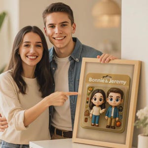 Volledig op maat gemaakte figuurportretten Toy Box Art | Aangepaste foto cartoon stijl lijstdecoraties plat gedrukte afbeelding in werkelijkheid
